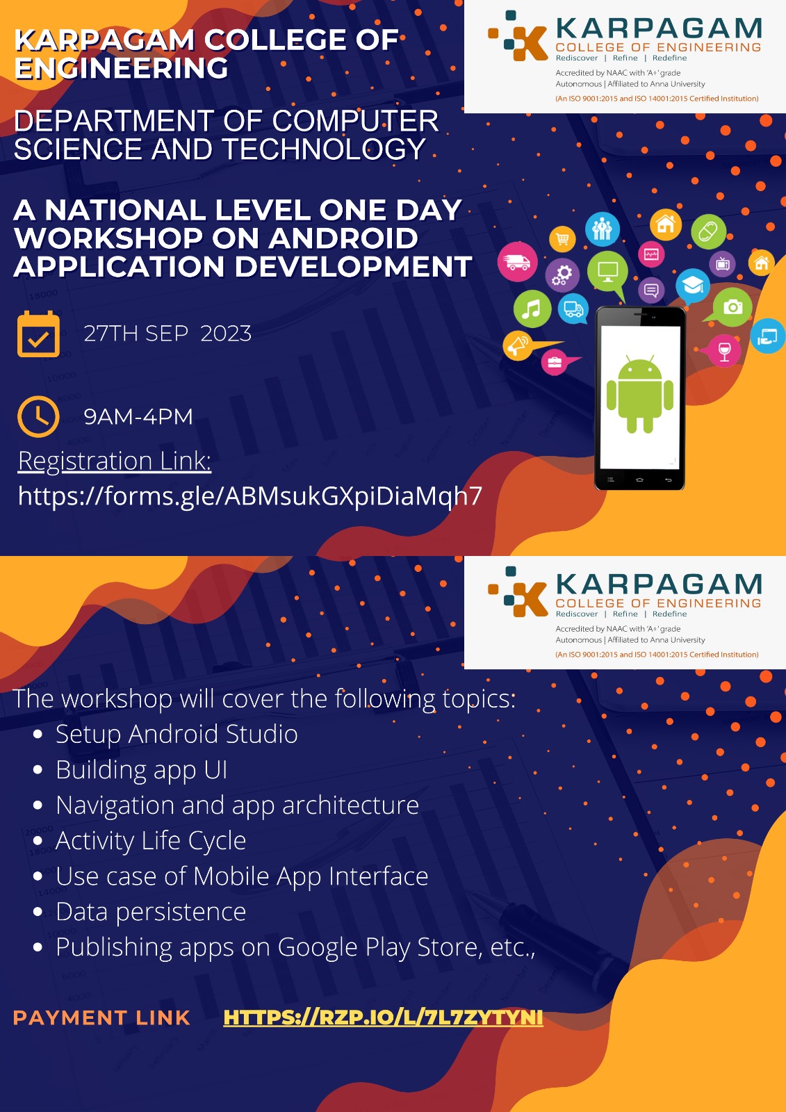 National Level Workshop on Android Application Development 2023
